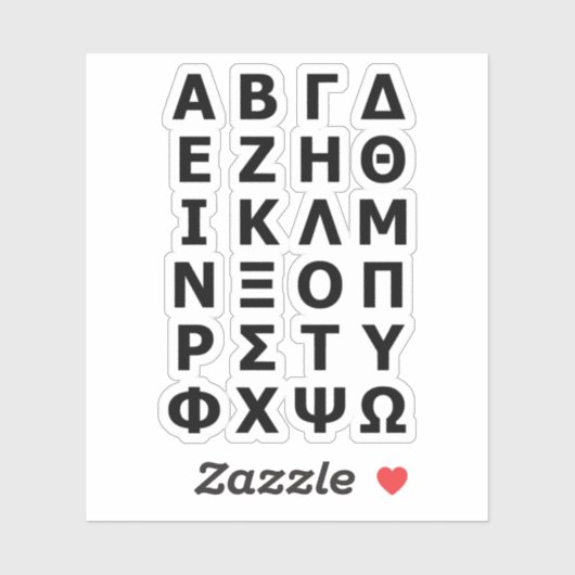 Griechisch Alphabet Aufkleber (Blatt)