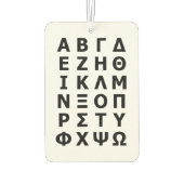 Griechisch Alphabet Autolufterfrischer (Rückseite)