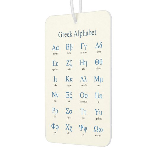 Griechisch Alphabet Autolufterfrischer (Links)