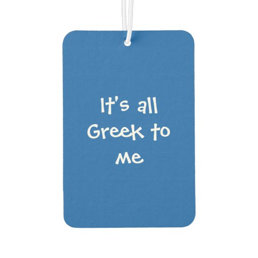 Griechisch Alphabet Autolufterfrischer (Rückseite)