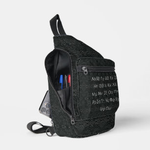 Griechisch Alphabet Black Crossbody Bag