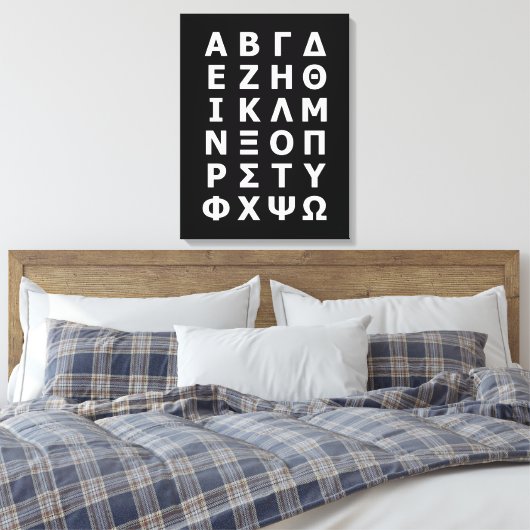 Griechisch Alphabet Canvas Print Leinwanddruck (Insitu (Schlafzimmer))