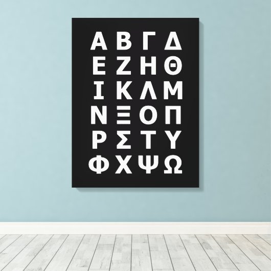 Griechisch Alphabet Canvas Print Leinwanddruck (Insitu (Holzboden))
