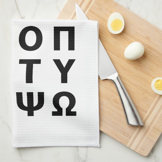 Griechisch Alphabet Geschirrtuch (Viertel Falte)