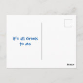 Griechisch Alphabet Horizontal Postkarte (Rückseite)