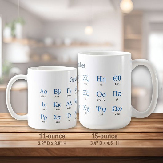 Griechisch Alphabet Kaffeetasse