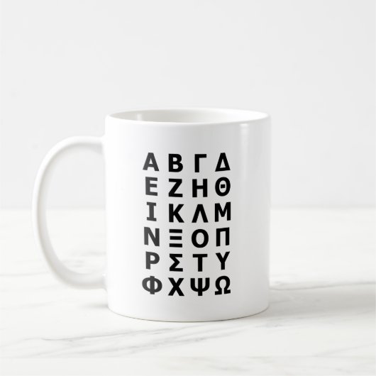 Griechisch Alphabet Kaffeetasse (Links)