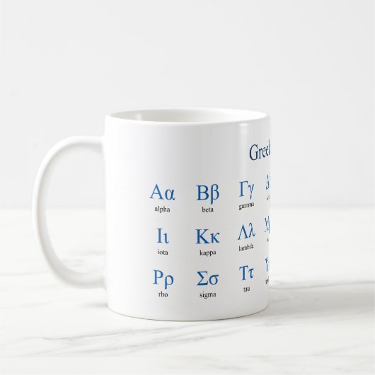 Griechisch Alphabet Kaffeetasse (Links)
