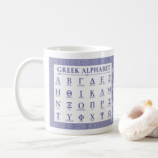 Griechisch Alphabet Kaffeetasse (Mit Donut)
