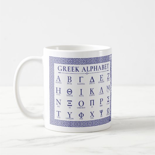 Griechisch Alphabet Kaffeetasse (Links)