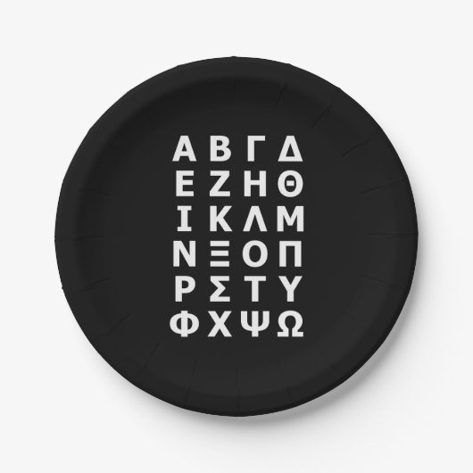 Griechisch Alphabet Küchentuch Pappteller (Vorderseite)