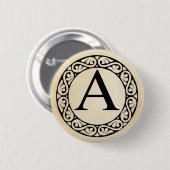 Griechisch Alphabet Letter Alpha Button (Vorne & Hinten)