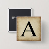 Griechisch Alphabet Letter Alpha Button (Vorne & Hinten)