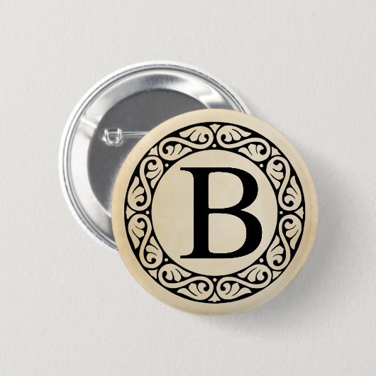 Griechisch Alphabet Letter Beta Button (Vorne & Hinten)