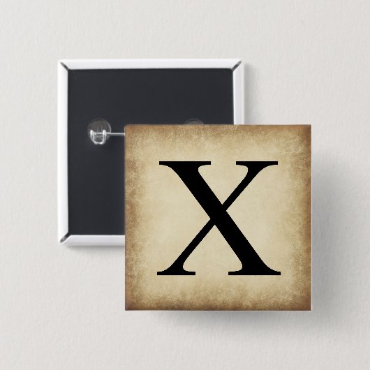 Griechisch Alphabet Letter Chi Button (Vorne & Hinten)