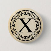 Griechisch Alphabet Letter Chi Button (Vorderseite)