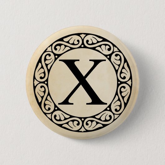 Griechisch Alphabet Letter Chi Button (Vorderseite)