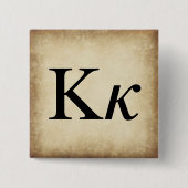 Griechisch Alphabet Letter Kappa Button (Vorderseite)