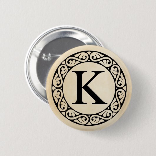 Griechisch Alphabet Letter Kappa Button (Vorne & Hinten)