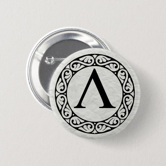 Griechisch Alphabet Letter Lambda Button (Vorne & Hinten)