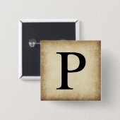 Griechisch Alphabet Letter Rho Button (Vorne & Hinten)