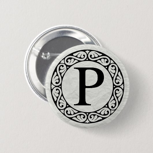Griechisch Alphabet Letter Rho Button (Vorne & Hinten)
