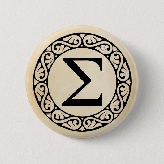 Griechisch Alphabet Letter Sigma Button (Vorderseite)