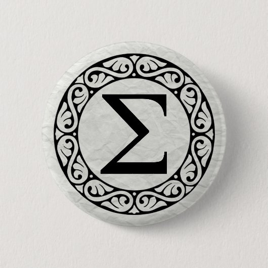 Griechisch Alphabet Letter Sigma Button (Vorderseite)