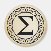 Griechisch Alphabet Letter Sigma Magnet (Vorne)