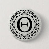 Griechisch Alphabet Letter Theta Button (Vorderseite)