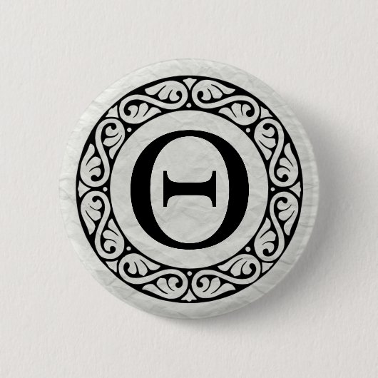 Griechisch Alphabet Letter Theta Button (Vorderseite)