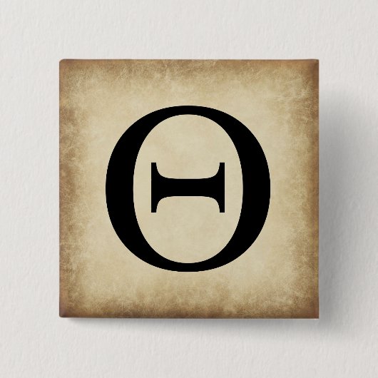 Griechisch Alphabet Letter Theta Button (Vorderseite)