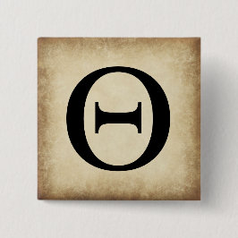 Griechisch Alphabet Letter Theta Button