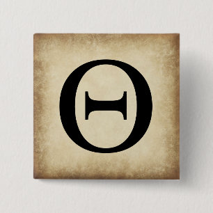 Griechisch Alphabet Letter Theta Button