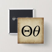 Griechisch Alphabet Letter Theta Button (Vorne & Hinten)