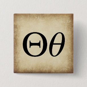 Griechisch Alphabet Letter Theta Button