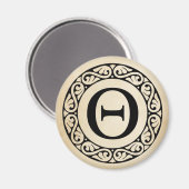 Griechisch Alphabet Letter Theta Magnet (Vorderseite/Rückseite)