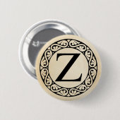 Griechisch Alphabet Letter Zeta Button (Vorne & Hinten)