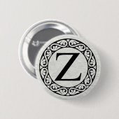 Griechisch Alphabet Letter Zeta Button (Vorne & Hinten)