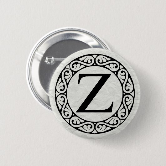 Griechisch Alphabet Letter Zeta Button (Vorne & Hinten)