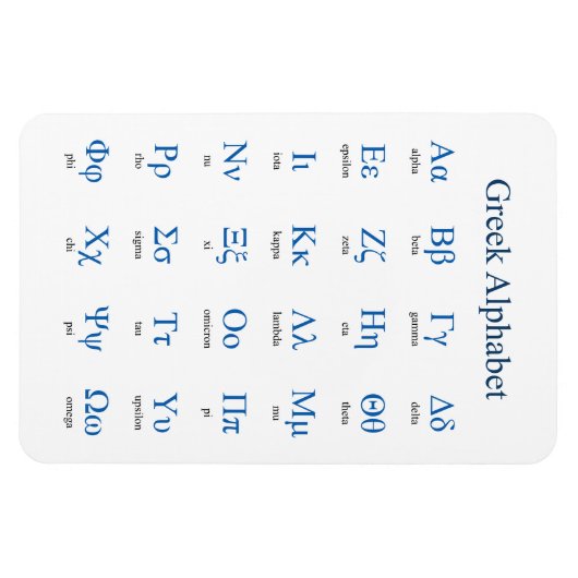 Griechisch Alphabet Magnet (Horizontal)