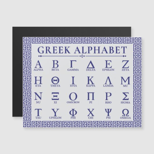 Griechisch Alphabet Magnetkarte (Vorne/Hinten)