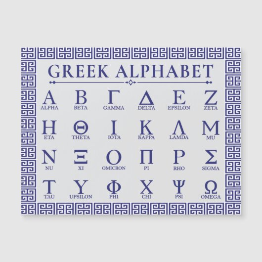 Griechisch Alphabet Magnetkarte (Vorderseite)
