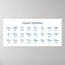Griechisch Alphabet Narrow Horizontal Poster