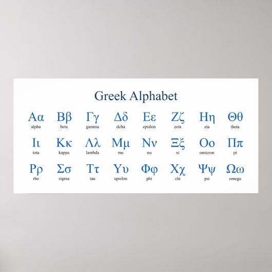 Griechisch Alphabet Narrow Horizontal Poster (Vorne)
