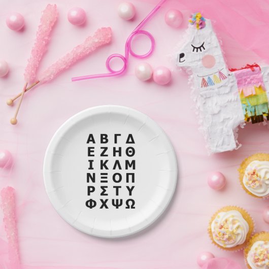 Griechisch Alphabet Pappteller (Party)