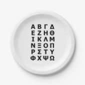 Griechisch Alphabet Pappteller (Vorderseite)