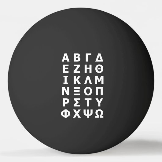 Griechisch Alphabet Ping Pong Ball Tischtennisball (Vorderseite)