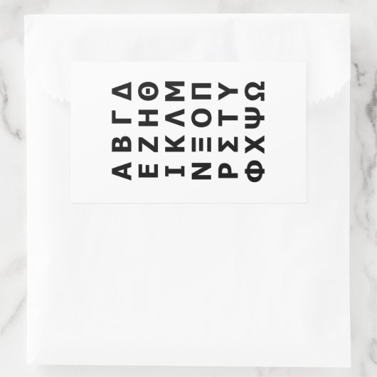 Griechisch Alphabet Rechteckiger Aufkleber (Tasche)