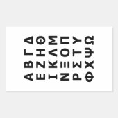 Griechisch Alphabet Rechteckiger Aufkleber (Vorderseite)